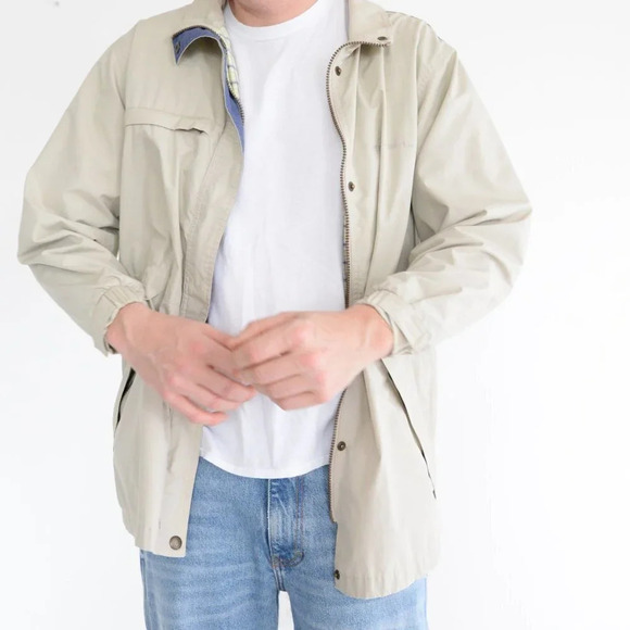 Vintage Cottage Essentials Beige Zip Up Lightweight Jacket Size Small - Picture 3 of 14